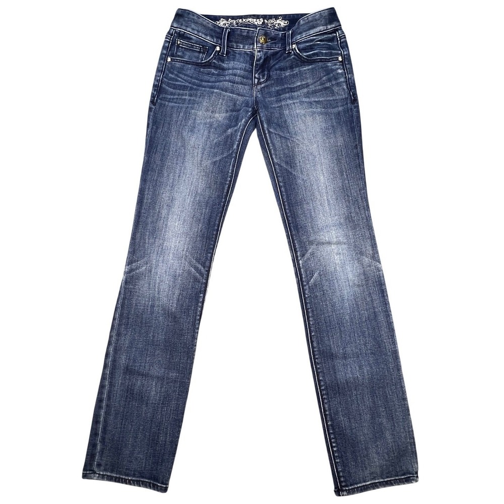 Express Blue Stella Regular Fit Low Rise Skinny Jeans Womens 0r